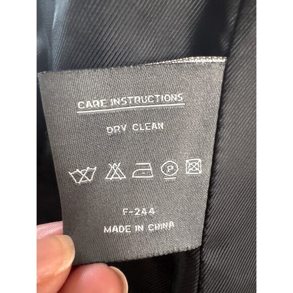 Vince Camuto Tweed Wool Gray/Black Peacoat Women's L Double-Breasted Outerwear - Picture 13 of 13